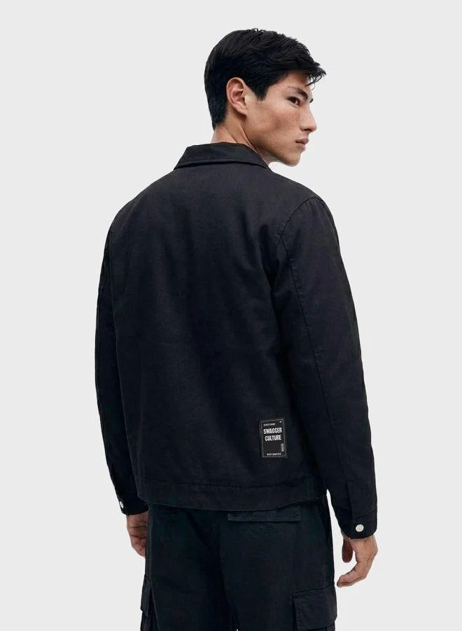 ذا انديان كراج كو Men Regular Fit Solid Round Neck Full Sleeves Jacket